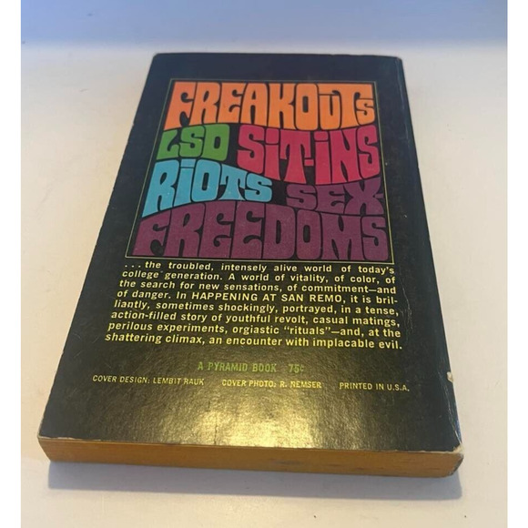 1967 1st Print HAPPENING AT SAN REMO by Bruce Cassiday Vintage Paperback VG - Picture 5 of 5